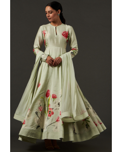 Mint Green Digital Printed Anarkali Set
